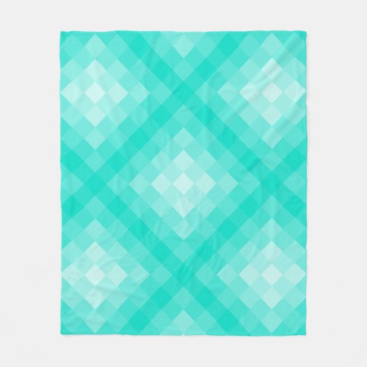 Türkisfarbene Pixelwiederholmuster Fleecedecke (Vorderseite)