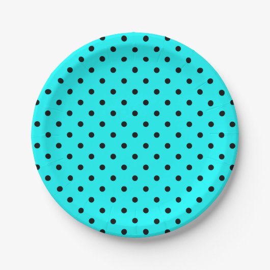 Türkisfarbene Polka-Papiertafel Pappteller (Vorderseite)