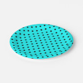 Türkisfarbene Polka-Papiertafel Pappteller (Schrägansicht)