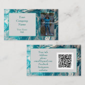 Türkisfarbene QR-Code-Visitenkarten für Abstraktes Visitenkarte (Vorne/Hinten)