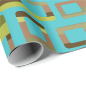 Türkisfarbene Rechtecke Geschenkpapier (Rolleneckpunkt)