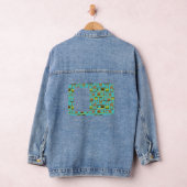 Türkisfarbene Rechtecke Jeansjacke (Hangar)