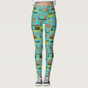 Türkisfarbene Rechtecke Leggings