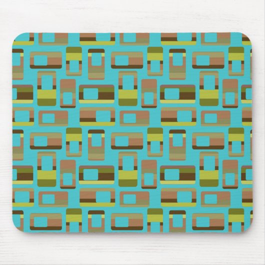 Türkisfarbene Rechtecke Mousepad (Vorne)