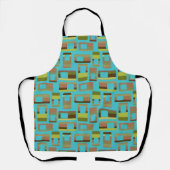 Türkisfarbene Rechtecke Schürze (Vorderseite)