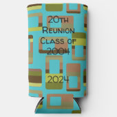 Türkisfarbene Rechtecke Selters Dosenkühler (Vorderseite)