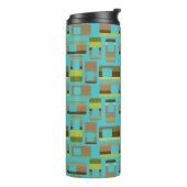 Türkisfarbene Rechtecke Thermosbecher (Nach links gedreht)