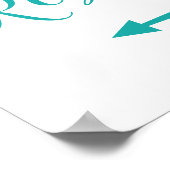 Türkisfarbene Restrooms - Links Pfeilrichtung Poster (Ecke)