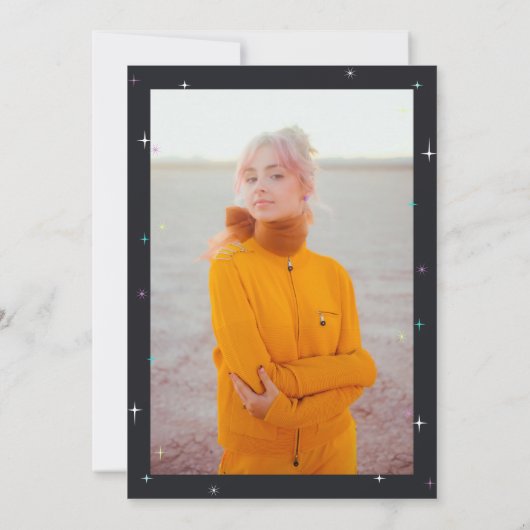 Türkisfarbene Retro-Discoball-Flache Graduierungsp Einladung (Rückseite)