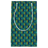 Türkisfarbene Retro-Ovale und Halbkreise Kleine Geschenktüte (Vorderseite)