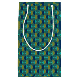 Türkisfarbene Retro-Ovale und Halbkreise Kleine Geschenktüte