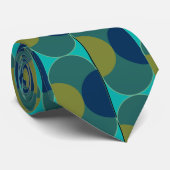 Türkisfarbene Retro-Ovale und Halbkreise Krawatte (Gerollt)