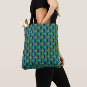 Türkisfarbene Retro-Ovale und Halbkreise Tasche