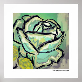 Türkisfarbene Rose Elegantes Spring Poster