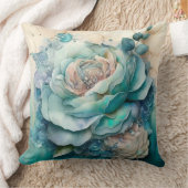 Türkisfarbene Rose erweitert Kissen (Decke)