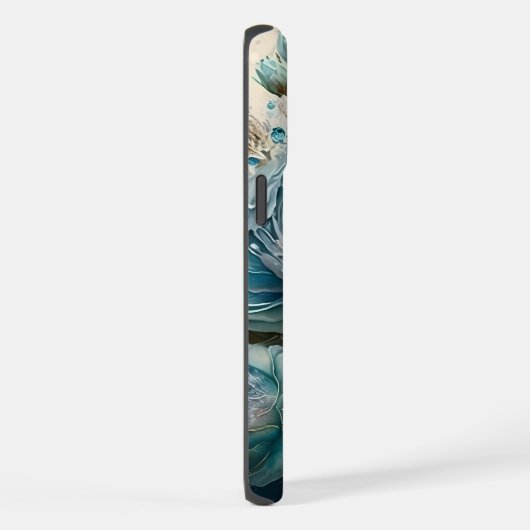 Türkisfarbene Rose iPhone Hülle (Rechte Seite)