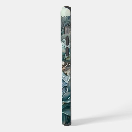 Türkisfarbene Rose iPhone Hülle (Linke Seite)