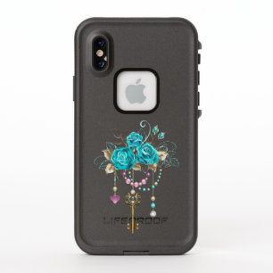 Türkisfarbene Rose mit Tasten