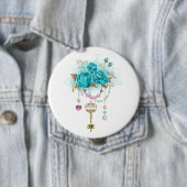 Türkisfarbene Rose mit Tasten Button (Beispiel)