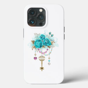 Türkisfarbene Rose mit Tasten Case-Mate iPhone Hülle