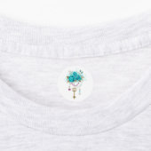 Türkisfarbene Rose mit Tasten Etiketten (Befestigt)