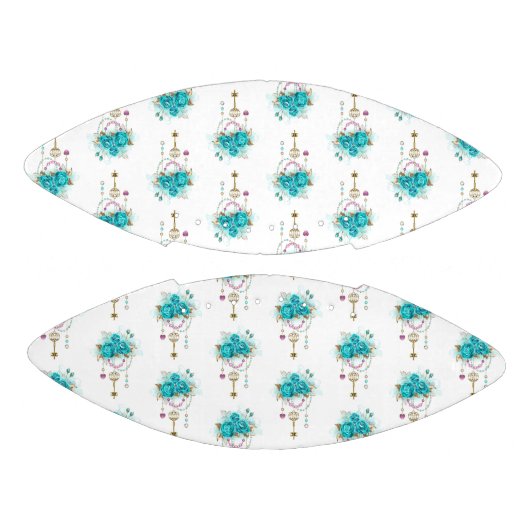 Türkisfarbene Rose mit Tasten Football (Paneele)