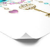 Türkisfarbene Rose mit Tasten Fotodruck (Ecke)