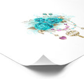 Türkisfarbene Rose mit Tasten Fotodruck (Ecke)