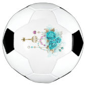 Türkisfarbene Rose mit Tasten Fußball (Gedreht)