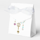 Türkisfarbene Rose mit Tasten Geschenkschachtel (Vorderseite)