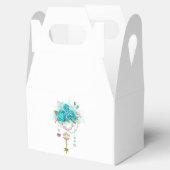 Türkisfarbene Rose mit Tasten Geschenkschachtel (Geöffnet)