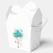 Türkisfarbene Rose mit Tasten Geschenkschachtel (Geöffnet)