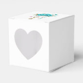 Türkisfarbene Rose mit Tasten Geschenkschachtel (Vorderseite)