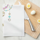 Türkisfarbene Rose mit Tasten Geschirrtuch (Viertel Falte)