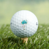 Türkisfarbene Rose mit Tasten Golfball (Insitu T-Shirt)
