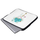 Türkisfarbene Rose mit Tasten Laptopschutzhülle (Vorne Knopf)
