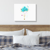 Türkisfarbene Rose mit Tasten Leinwanddruck (Insitu (Schlafzimmer))