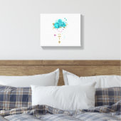 Türkisfarbene Rose mit Tasten Leinwanddruck (Insitu (Schlafzimmer))