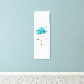 Türkisfarbene Rose mit Tasten Leinwanddruck (Insitu (Holzboden))