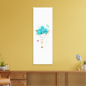 Türkisfarbene Rose mit Tasten Leinwanddruck (Insitu (Wohnzimmer))