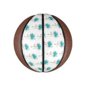 Türkisfarbene Rose mit Tasten Mini Basketball (Vertikal)