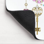 Türkisfarbene Rose mit Tasten Mousepad (Ecke)