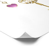 Türkisfarbene Rose mit Tasten Poster (Ecke)