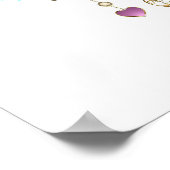 Türkisfarbene Rose mit Tasten Poster (Ecke)