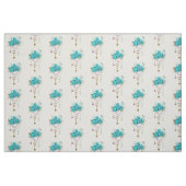 Türkisfarbene Rose mit Tasten Stoff (Fat Quarter (45,7 x 55,9 cm))