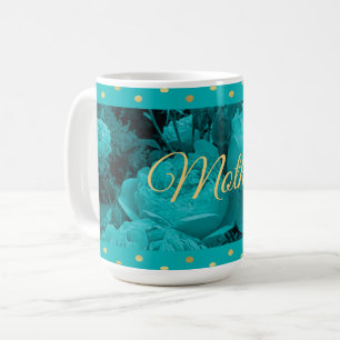 Türkisfarbene Rose Muttertagsgeschichte Tasse