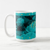 Türkisfarbene Rose Muttertagsgeschichte Tasse (Links)
