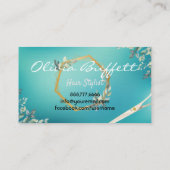 Türkisfarbene Rose Visitenkarte (Rückseite)