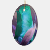 Türkisfarbene Rosenknospe Blume Keramikornament (Links)