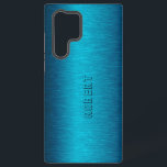 Türkisfarbene, rot lackierte Aluminium-Optik Samsung Galaxy Hülle<br><div class="desc">Bild eines metallisch blau-grün türkisfarbenen Hintergrund gebürstetes Aluminium-Look. Optionales Monogramm.</div>